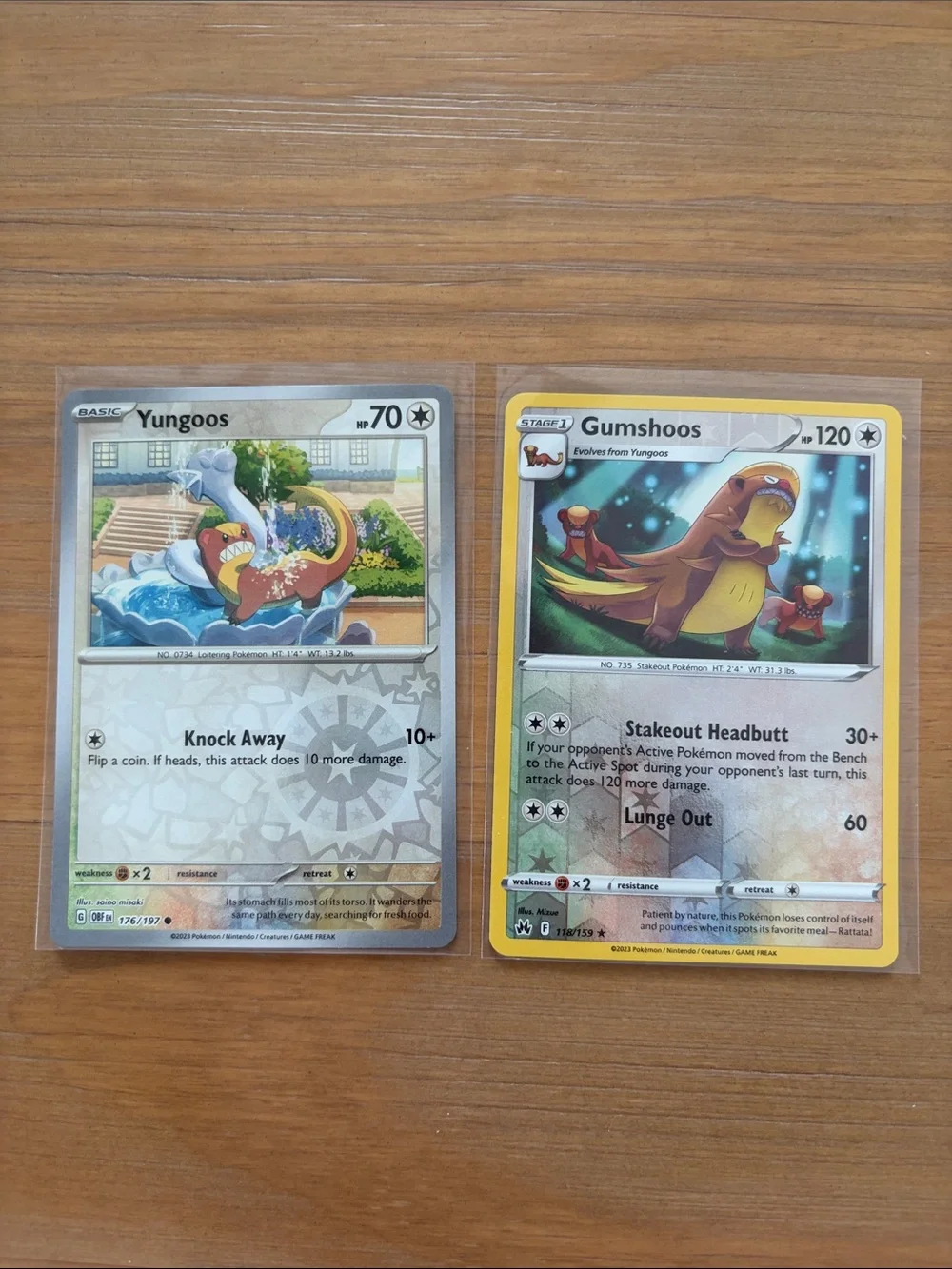 Yungoos & Gumshoos Evolution Lot | 2 Pokémon Cards | Reverse Holo ✨5/$25✨